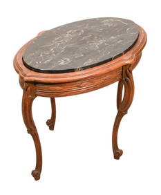 French Provincial Style Carved Marble Top Table (1 of 14)