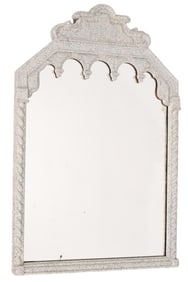 Antique Carved Gothic Revival Mirror Spray Painted