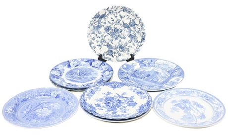 Collection 11 Blue & White Transferware Plates