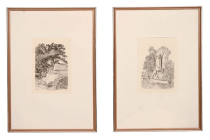2 John Sell Cotman Etchings of England Framed
