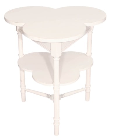 Modern White Painted Clover Shaped End Table (1 of 10)