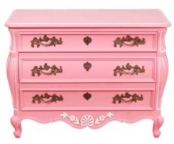 Mount Airy Hand Craved Hand Painted Pink Dresser