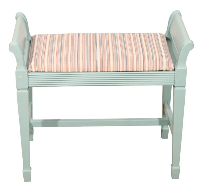 Hand Carved Hand Painted Custom Upholstered Bench (1 of 12)