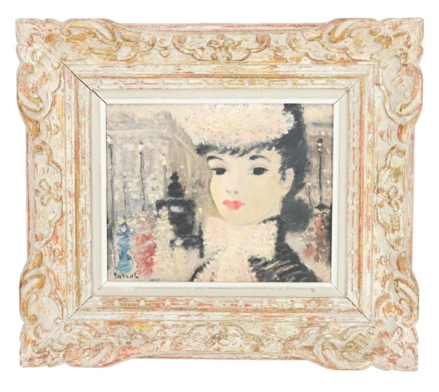 Carrol Signed Mid C Oil Painting Parisian Woman (1 of 10)