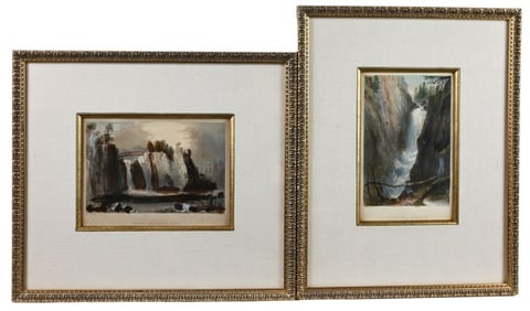 Pair 19th C W.H. Bartlett Engravings Framed