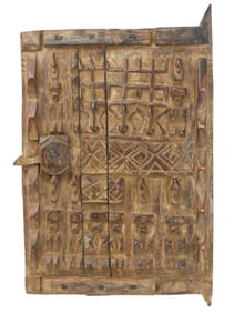 African Hand Carved Dogon Granary Door