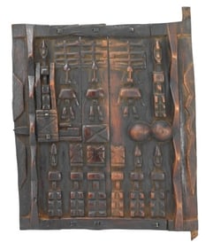 African Hand Carved Dogon Granary Door