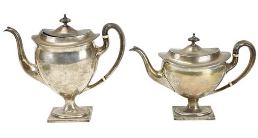 Antique English Sterling Tea Pot & Coffee Pot (1 of 16)