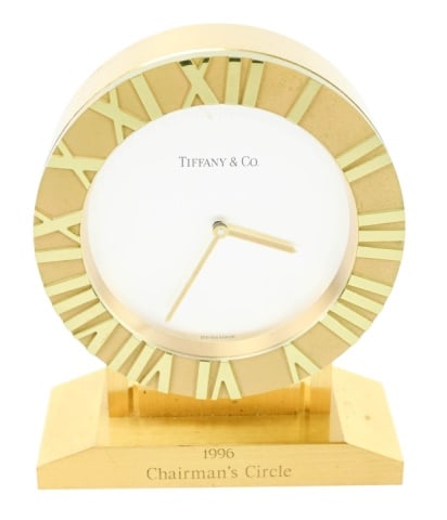 Tiffany & Co Brass Atlas Desktop Clock (1 of 8)