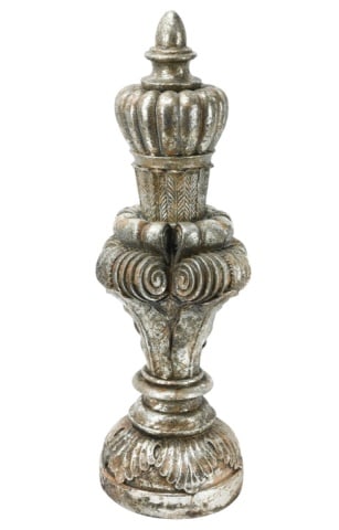 Cast & Painted Architectural Style 24 Inch Finial: Cast & Painted Architectural Style 24 Inch Finial. Measures 24 inches x 8 inches in diameter.