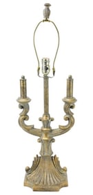 Candelabra Form Cast Gilt Table Lamp