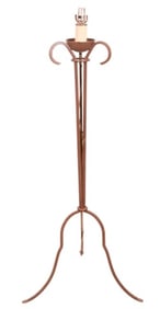 Wrought Iron Tripod Base Floor Lamp Bronze Tone