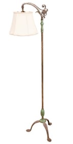 Bridge Arm Floor Lamp w Rams Head Motif