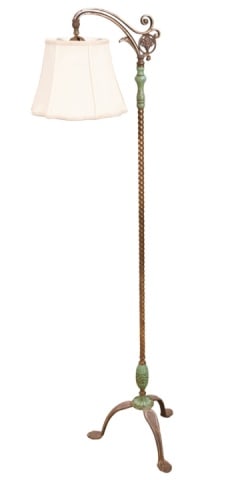 Bridge Arm Floor Lamp w Rams Head Motif (1 of 11)