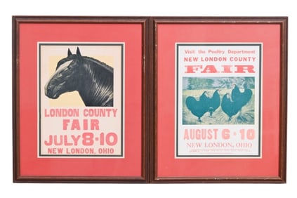 Pair New London Ohio Country Fair Posters Framed
