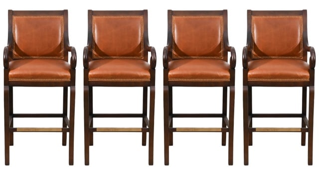 4 Hancock & Moore Embassy Leather Bar Stools (1 of 16)