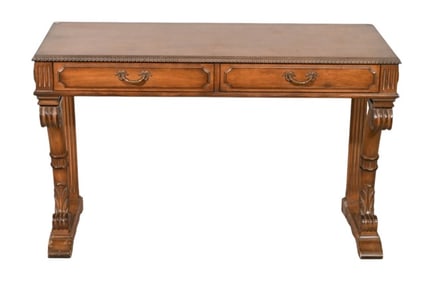 David Barrett Hand Carved Walnut Desk