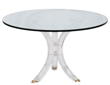 Charles Hollis Jones Tripod Lucite Round Table