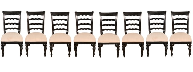 8 Cottage Farmhouse Style Ladder Back Side Chairs