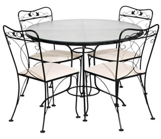 Vintage Painted Wrought Iron Patio Set