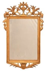 Antique Empire Style Carved Pier Mirror Urn Motif