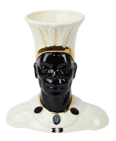 MCM Porcelain Blackamoor Hand Painted Table Lamp