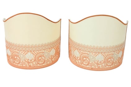 Pair Italian Custom Made Half Sconce Shades