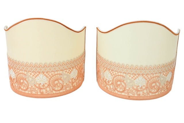Pair Italian Custom Made Half Sconce Shades (1 of 7)