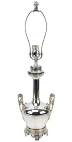 Silver Plate Amphora Vase Form Table Lamp