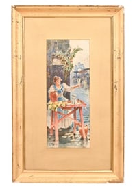 19th C Salvatore De Gregorio Signed Water Color