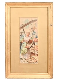 19th C Salvatore De Gregorio Signed Water Color