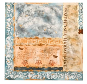 Anne Lauridsen Signed Fresco Style Oil Painting