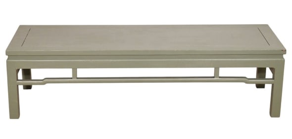 Oriental Style Distressed Painted Sage Color Bench