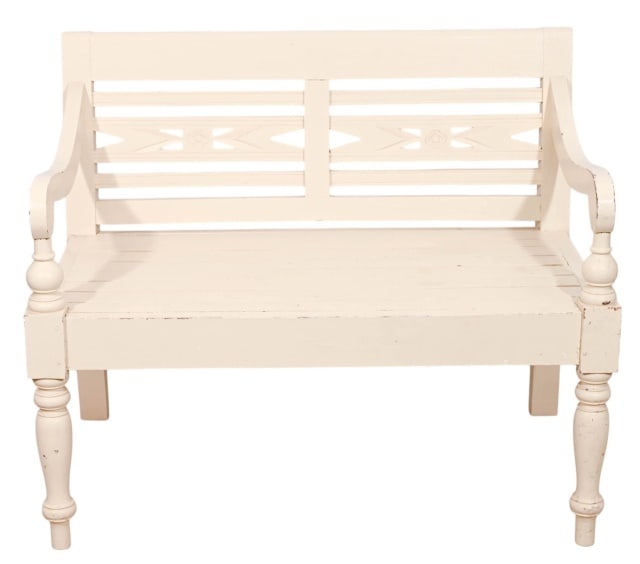 Leona Hand Painted Solid Wood Two Seat Bench (1 of 15)