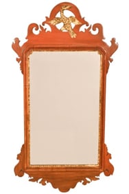 Antique Chippendale Mahogany Mirror Phoenix Crest