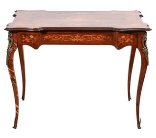 French Marquetry Bronze Mount Writing Desk