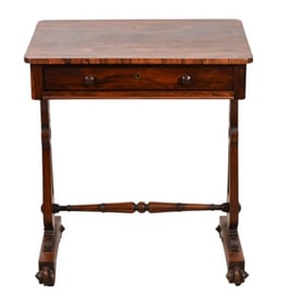 Antique English Hand Carved Rosewood Side Table