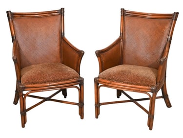 Vintage MC Bentwood Bamboo Rattan Armchairs