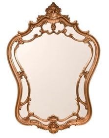 French Rococo Style Gilt Mirror