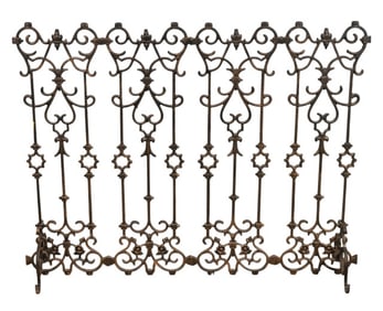 Antique Victorian Wrought Iron Fireplace Screen