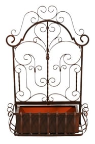 Victorian Style Wrought Iron Wall Mounted Planter