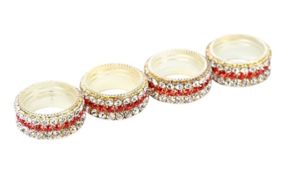 Isabella Adams Premium Crystal Napkin Rings in Box