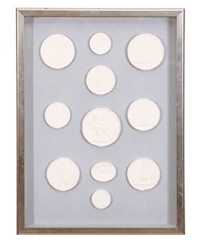 Framed Antique Italian Intaglio Tiles: Framed Antique Italian Intaglio TilesMeasures: 19.5 inches x 14.5 inches