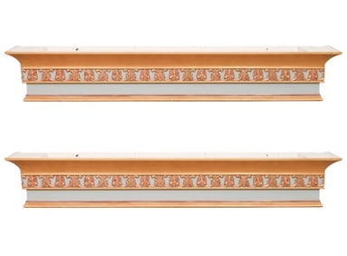Pair Classic Custom Painted Gilt Valances