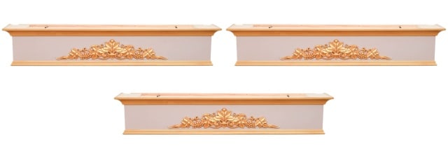 3 French Style Custom Painted Gilt Valances