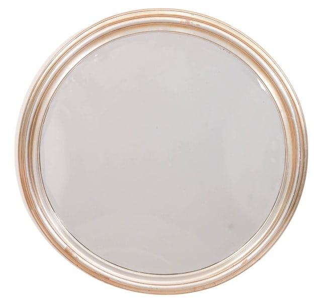 Round Silver & Gold Leaf Rose Cut Beveled Mirror (1 of 8)