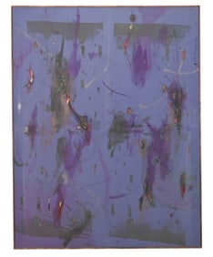 Bas van den Hurk Signed Abstract Painting on Silk