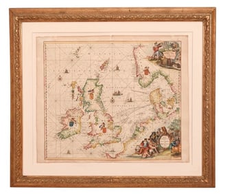 Antique Map Engraving British Isles F. De Wit