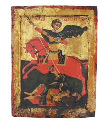 St. Demetrios Hand Carved & Hand Painted Wall Icon (1 of 8)