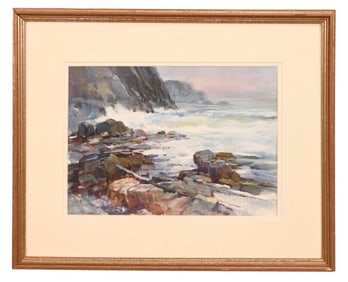 Carlton B. Plummer Signed Watercolor Water Scape